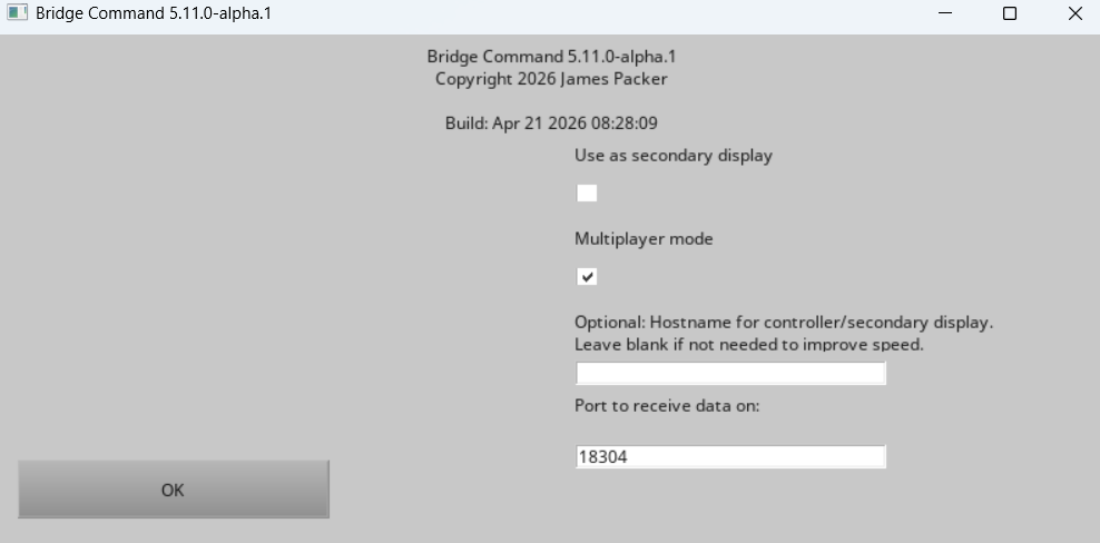 Multiplayer mode selection in Bridge Command